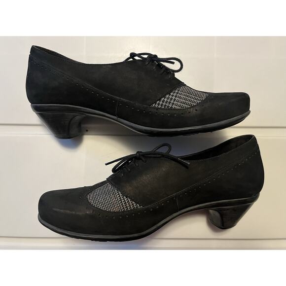 Naot Shoes Womens 40 Oxford Black Lace Up Comfort Round Toe Casual Cuban Heels - Picture 8 of 10
